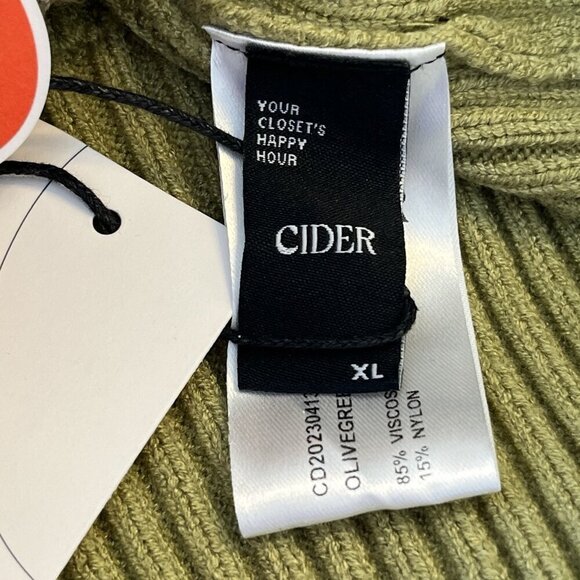 Cider XL Knit Floral Crop Tank Top Olive Green Bees Flower Garden Cottagecore - Picture 9 of 11